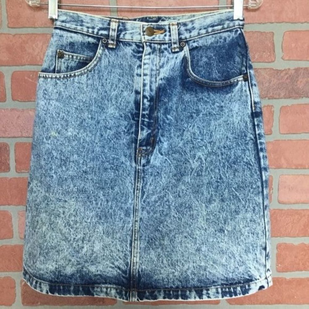Edwin Vintage Denim Skirt high rise acid wash Size 29